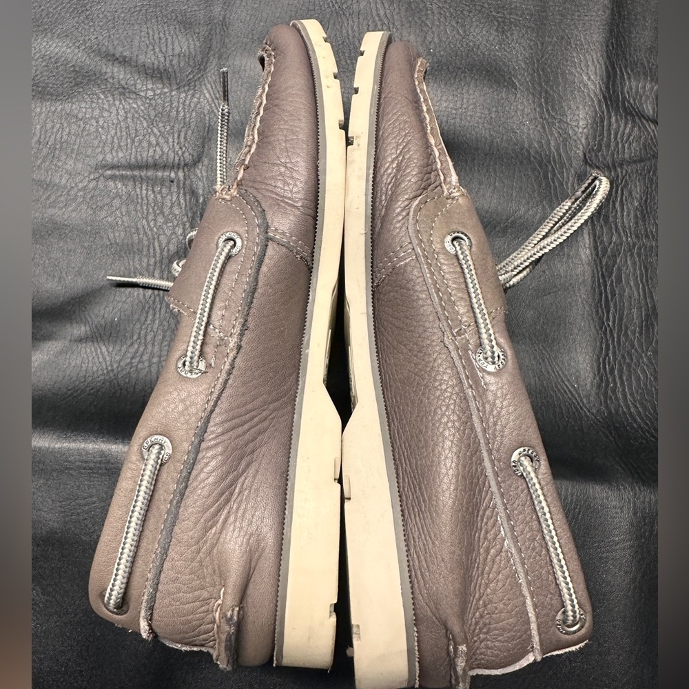 Men’s Sperry Top Sider Gray Leather Boat Shoe - Picture 5 of 7